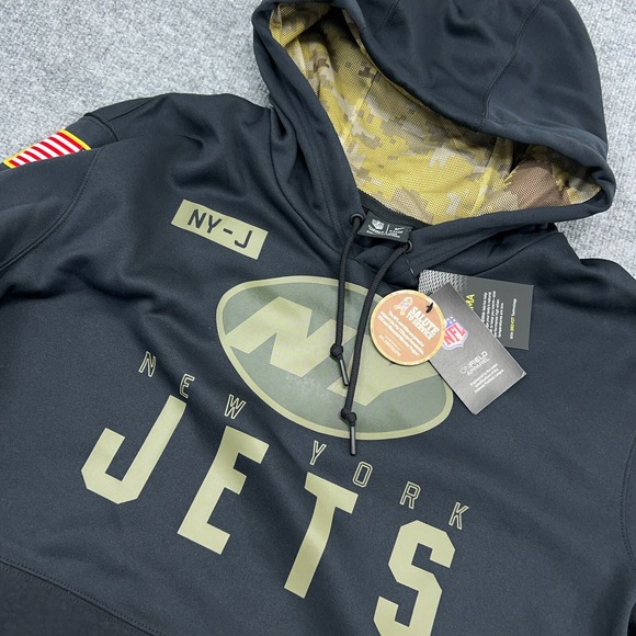 New York Jets Nike Hoodie Mens 2XL Black Salute to Service On-Field Sideline - Picture 1 of 10